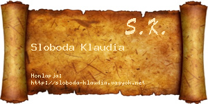 Sloboda Klaudia névjegykártya